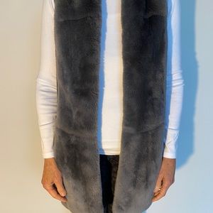 Linda Richards Luxury Grey Fur/Wool Vest